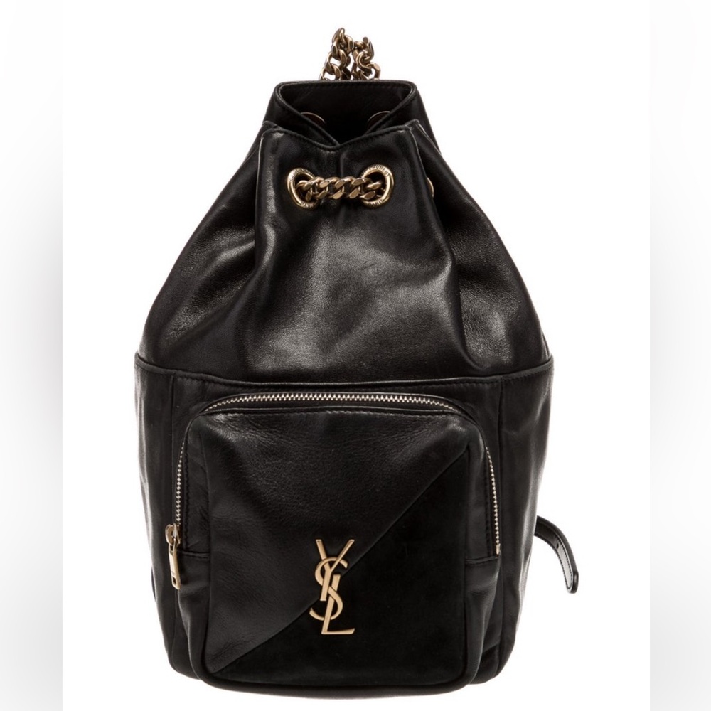 Saint Laurent Black and Gold Backpack with Luxurious Finish